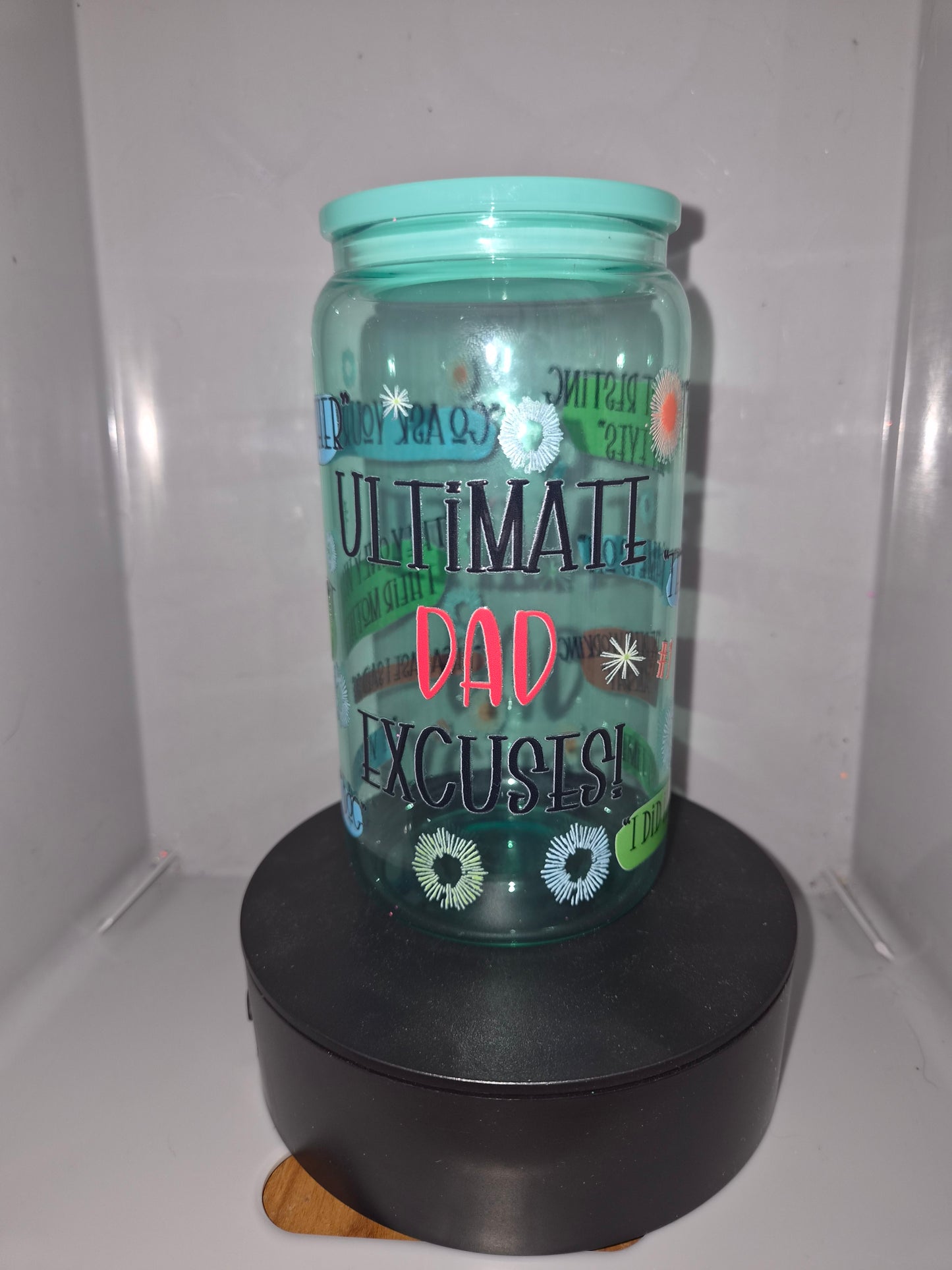 Ultimate Dad Excuses Glass Can